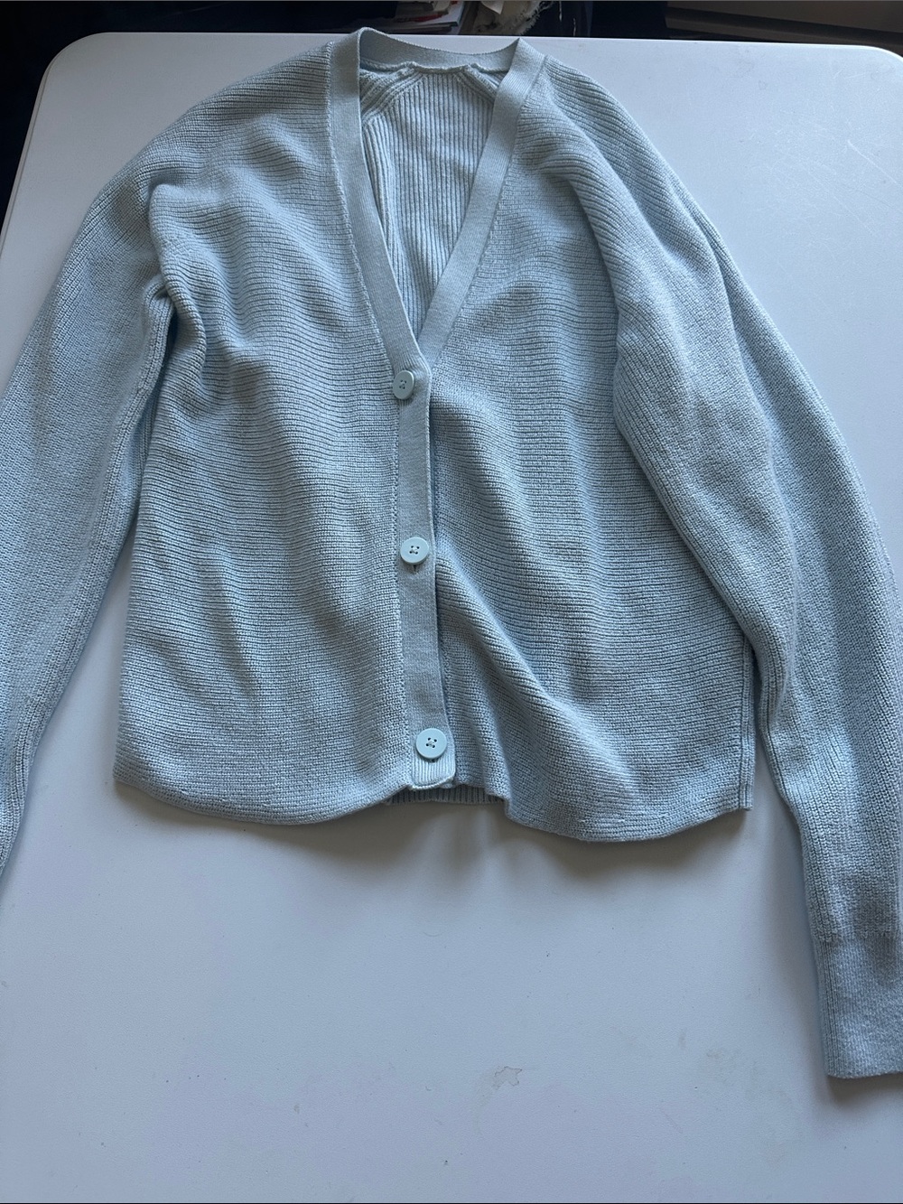 lululemon athletica Pale Ice Blue V-Neck Button Cardigan